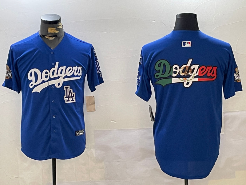 Men Los Angeles Dodgers blank 2024 World series patch blue jersey 20241120122->women mlb jersey->Women Jersey